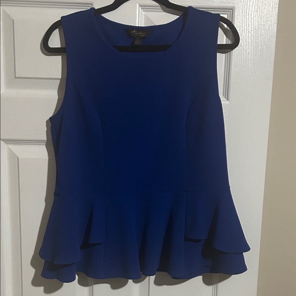 Thalia Sodi Royal Blue Peplum Blouse